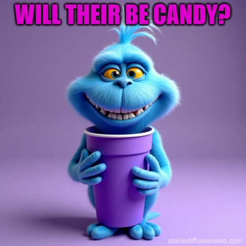 up chuck | WILL THEIR BE CANDY? | image tagged in up chuck | made w/ Imgflip meme maker