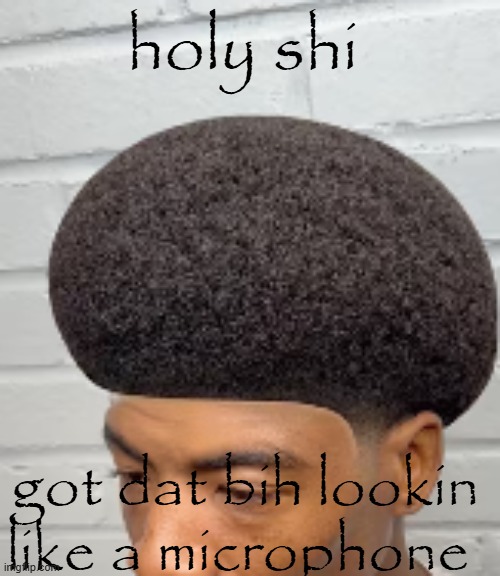 holy shi; got dat bih lookin like a microphone | made w/ Imgflip meme maker