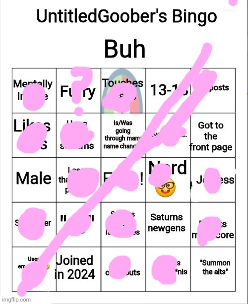 UntitledGoober's Bingo | image tagged in untitledgoober's bingo | made w/ Imgflip meme maker