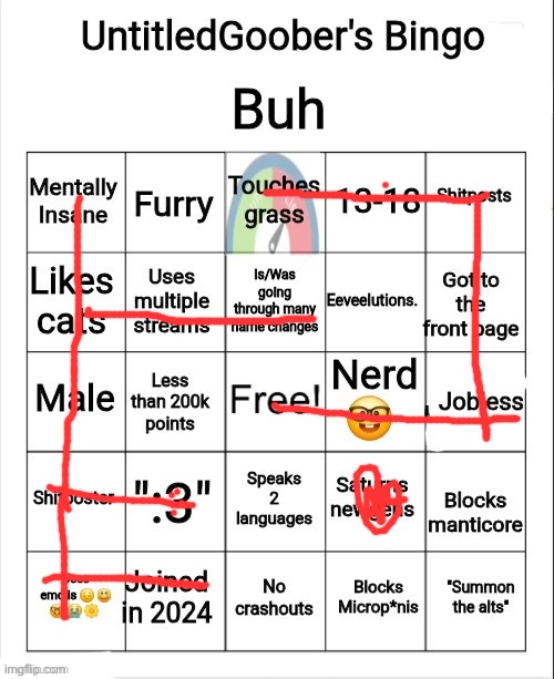 lol bingo :3 | image tagged in untitledgoober's bingo | made w/ Imgflip meme maker