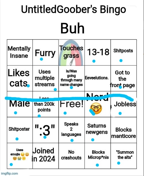 UntitledGoober's Bingo | image tagged in untitledgoober's bingo | made w/ Imgflip meme maker