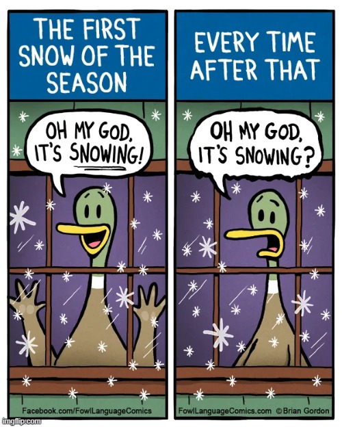 image tagged in first,snow,season,snowing,again,oof | made w/ Imgflip meme maker