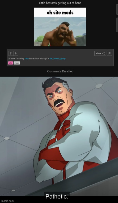 Coward. | image tagged in omniman pathetic | made w/ Imgflip meme maker