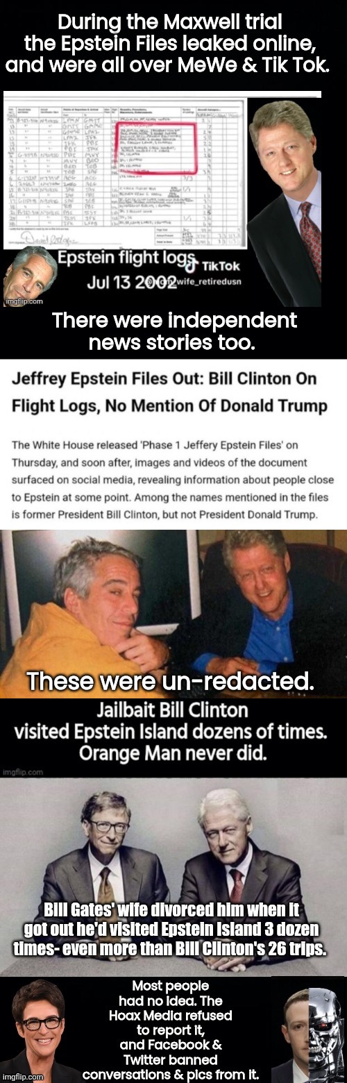 Epstein Files were leaked long ago- unredacted. | ■■■■■■■■■■■■■■■■■■■■■■■■; These were un-redacted. | image tagged in epstein,xfiles,bill clinton,bill gates | made w/ Imgflip meme maker