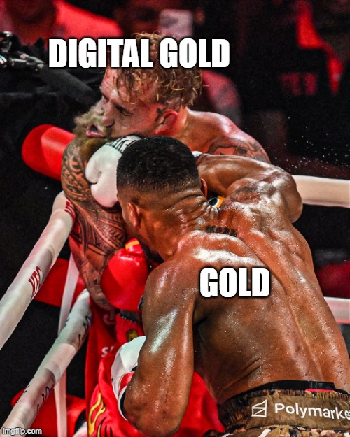 Anthony Joshua and Jake Paul | DIGITAL GOLD; GOLD | image tagged in anthony joshua and jake paul | made w/ Imgflip meme maker