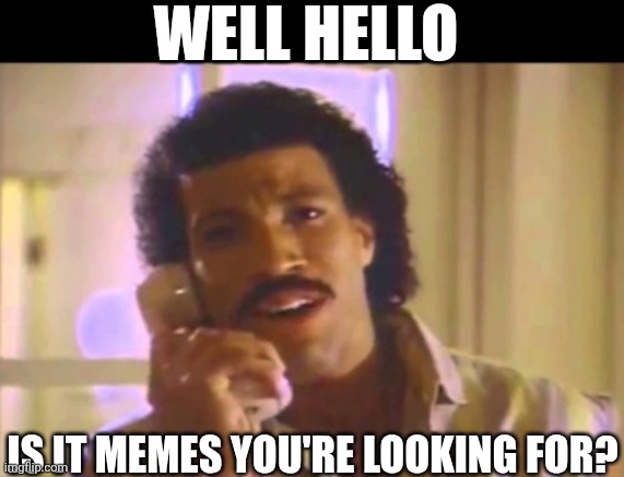 Well Hello Is It Memes You're Looking For? | WELL HELLO; IS IT MEMES YOU'RE LOOKING FOR? | image tagged in chrisjoines1 | made w/ Imgflip meme maker