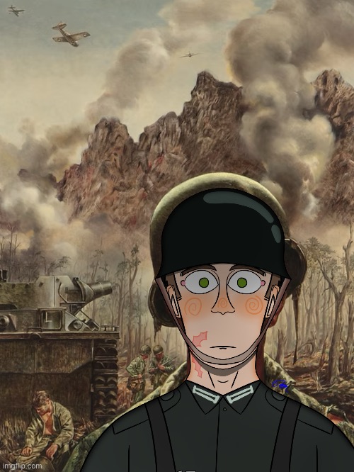 Otti’s thousand yard stare (I HATE NAZIS) | image tagged in ww2,thousand yard stare | made w/ Imgflip meme maker