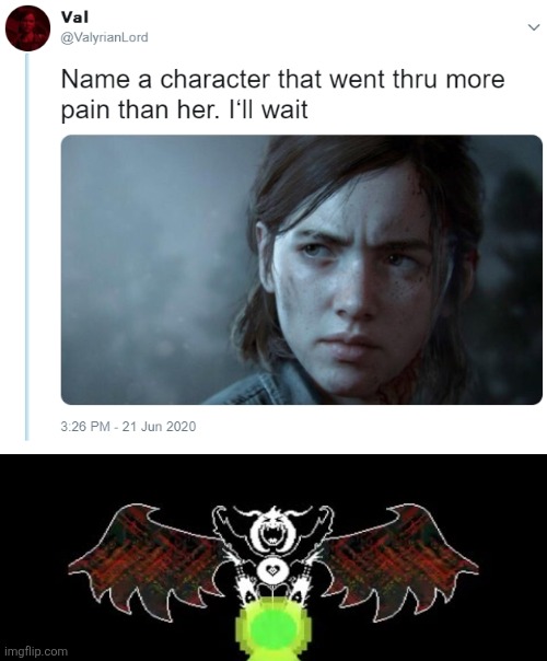 Asriel | image tagged in name one character who went through more pain than her,memes,funny,undertale | made w/ Imgflip meme maker