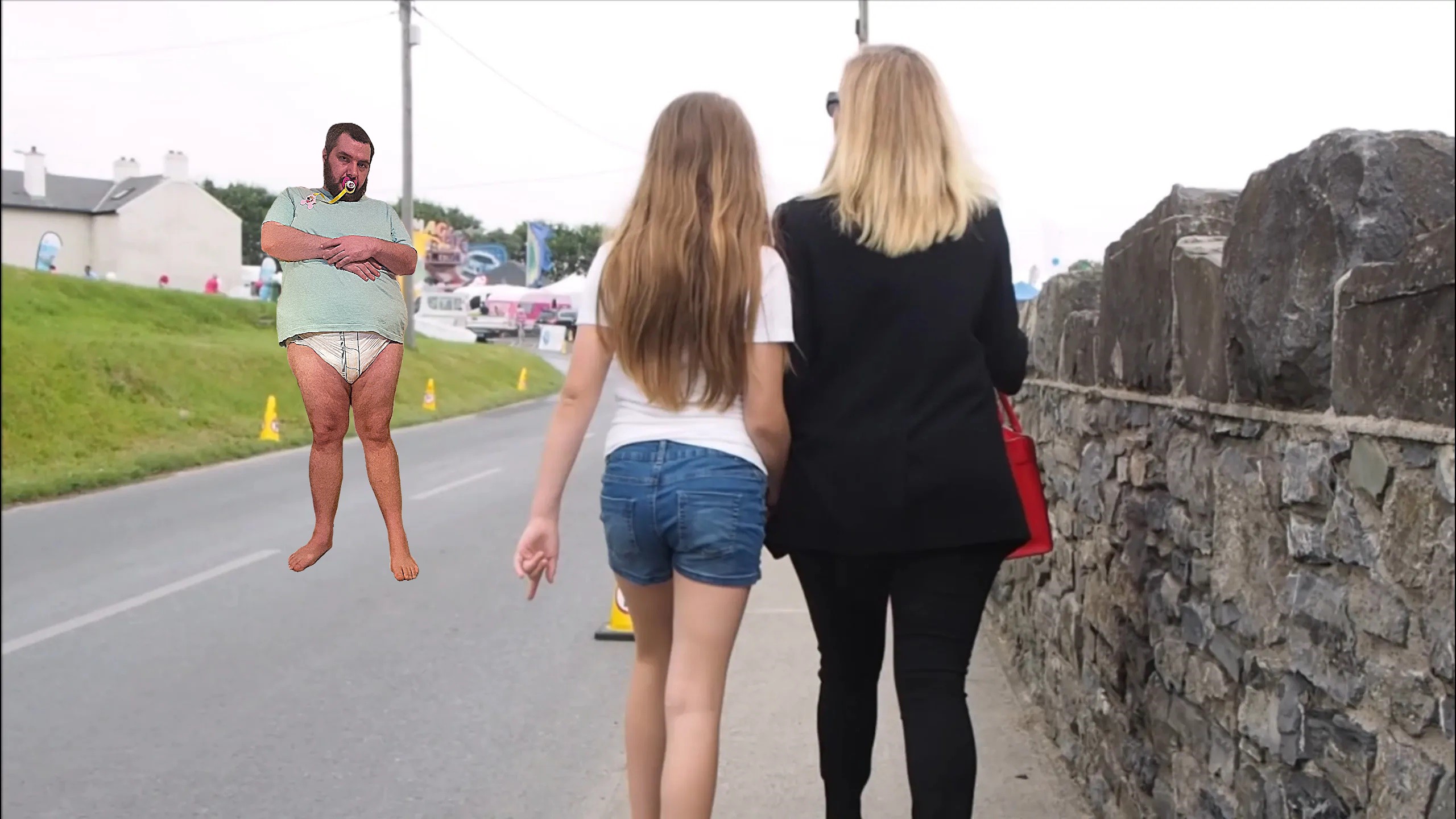 Fat man wearing a diaper sex Blank Meme Template