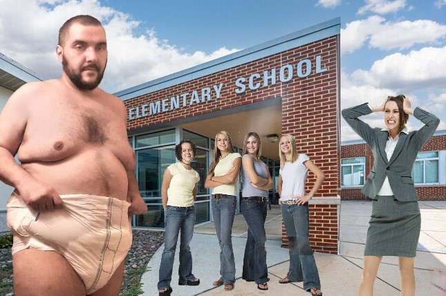 Fat man wearing a diaper sex Blank Meme Template