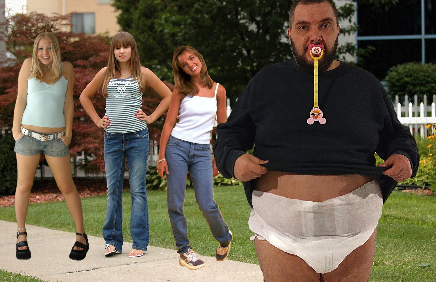 Fat man wearing a diaper sex Blank Meme Template