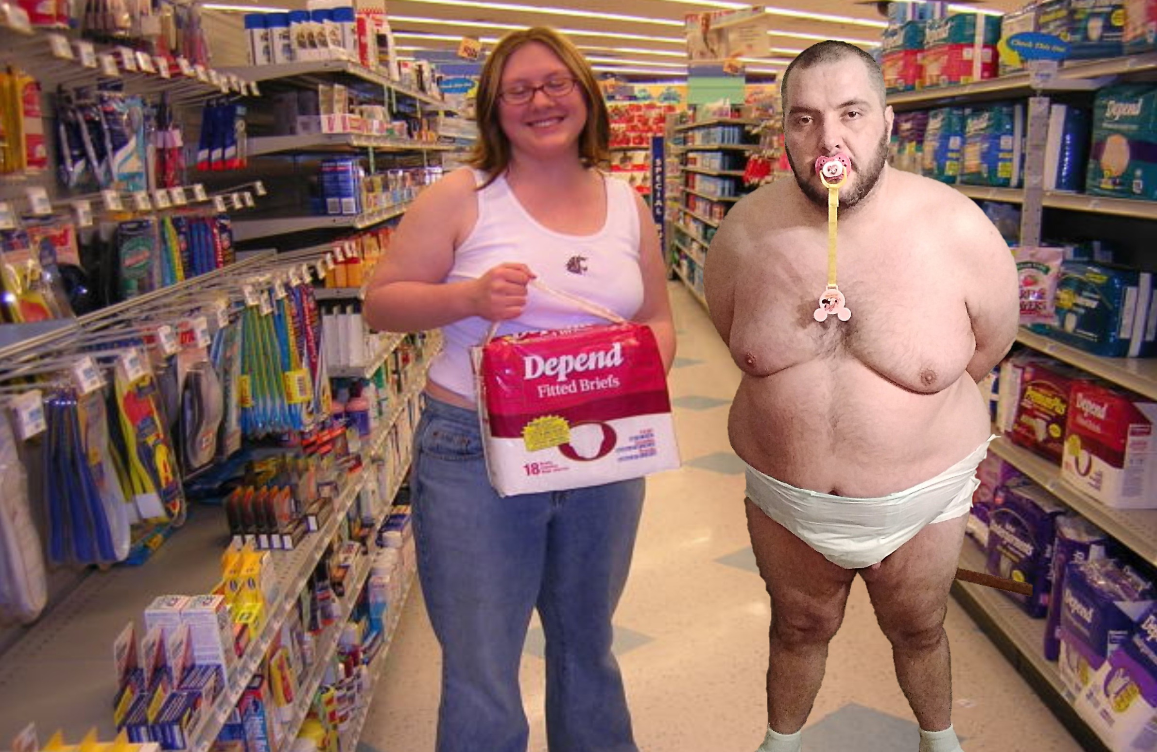 Fat man wearing a diaper sex Blank Meme Template