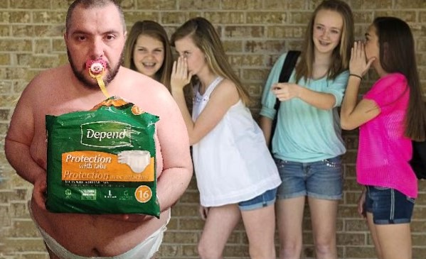 Fat man wearing a diaper sex Blank Meme Template