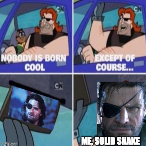 Solid Snake | ME, SOLID SNAKE | image tagged in metal gear solid,funny,solid snake,big boss,escape from new york,iroquois pliskin | made w/ Imgflip meme maker
