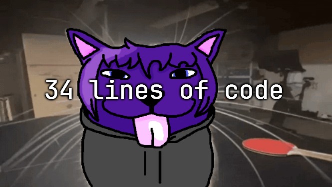 tge silly | 34 lines of code | image tagged in tge silly | made w/ Imgflip meme maker