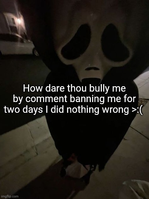 bleh ;3 | How dare thou bully me by comment banning me for two days I did nothing wrong >:( | image tagged in bleh 3 | made w/ Imgflip meme maker