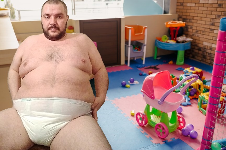 Fat man in a diaper Blank Meme Template