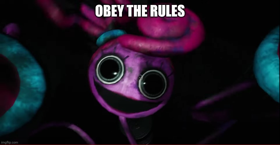 mommy long legs | OBEY THE RULES | image tagged in mommy long legs | made w/ Imgflip meme maker