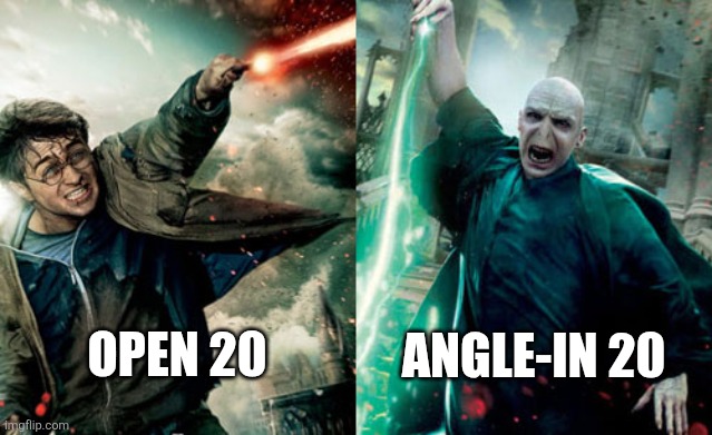 Battle of flicks in Crokinole | ANGLE-IN 20; OPEN 20 | image tagged in harry potter - voldemort | made w/ Imgflip meme maker