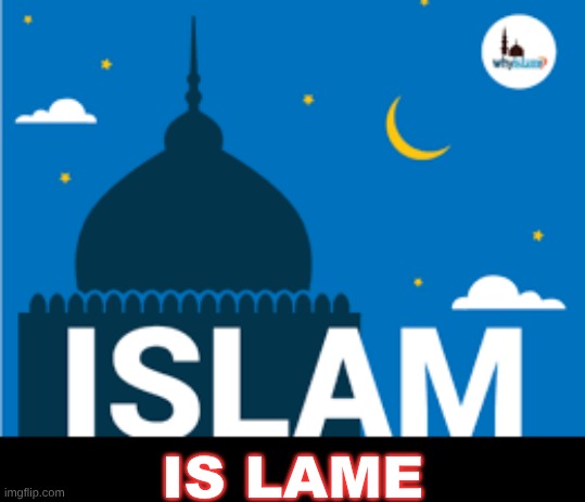 lame lame lame | IS LAME | image tagged in ignorantaphobic,to hell with islam,islamic terrorism,islame | made w/ Imgflip meme maker