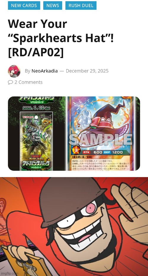 Soilder, don't even think about stealing hat! | image tagged in yugioh,team fortress 2,hat | made w/ Imgflip meme maker