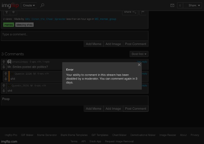 What did i even do to get banned for 3 days | made w/ Imgflip meme maker