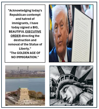 TRUMP TO DESTROY STATUE OF LIBERTY Blank Meme Template