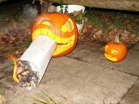 smoking pumpkin Blank Meme Template