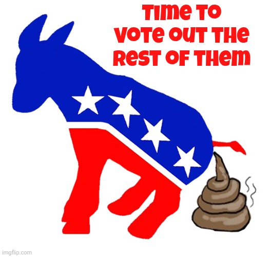 Democrat donkey pooping | Time to vote out the rest of them | image tagged in democrat donkey pooping | made w/ Imgflip meme maker