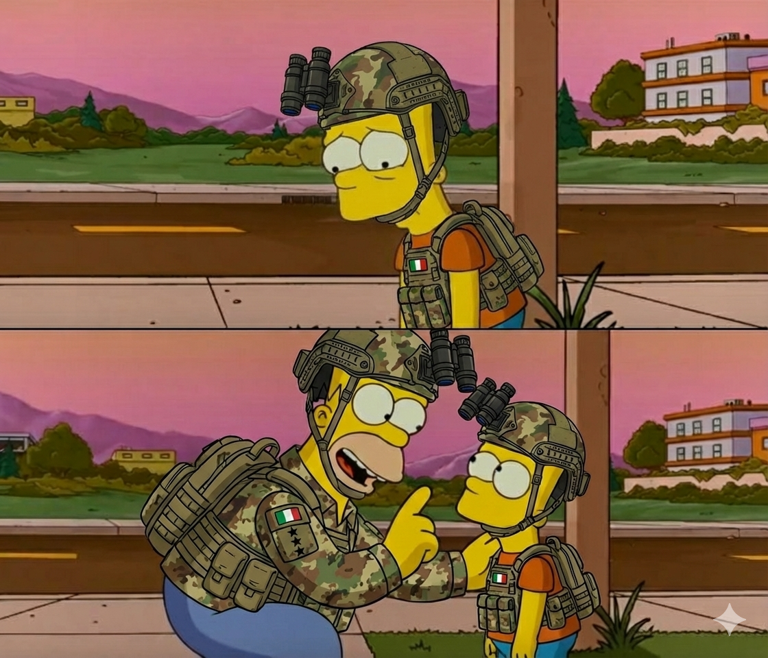 Homer Bart Esercito Blank Meme Template