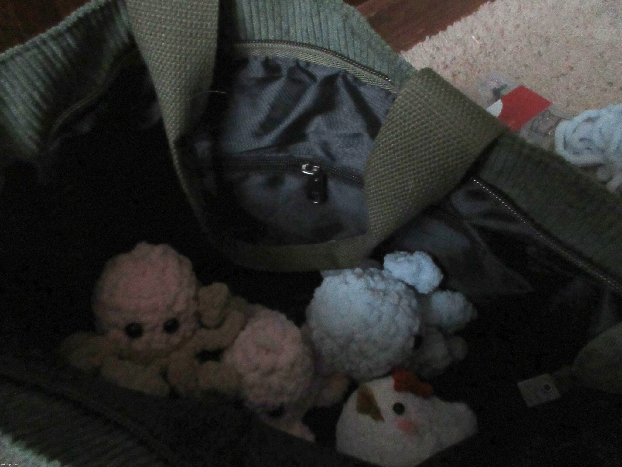 when my bag gets stolen but instead of money there's just crochet animals in it and the thief is lwk the happiest person ever | made w/ Imgflip meme maker