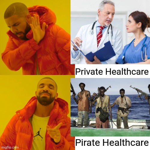 Million$ upon millions - Billion$ of fraud | Private Healthcare; Pirate Healthcare | image tagged in memes,drake hotline bling,minnesota,fraud | made w/ Imgflip meme maker