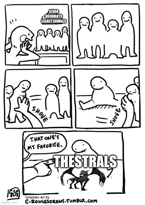 I just got a baby thestral | OTHER HOGWARTS LEGACY ANIMALS; THESTRALS | image tagged in that's my favourite,thestrals,harry potter,hogwarts,hogwarts legacy,pets | made w/ Imgflip meme maker
