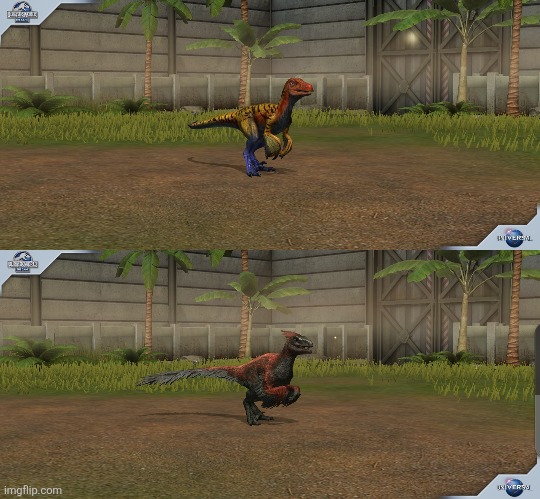 Here's a little comparison between JWTG Pyroraptor and Dominion Pyroraptor | made w/ Imgflip meme maker