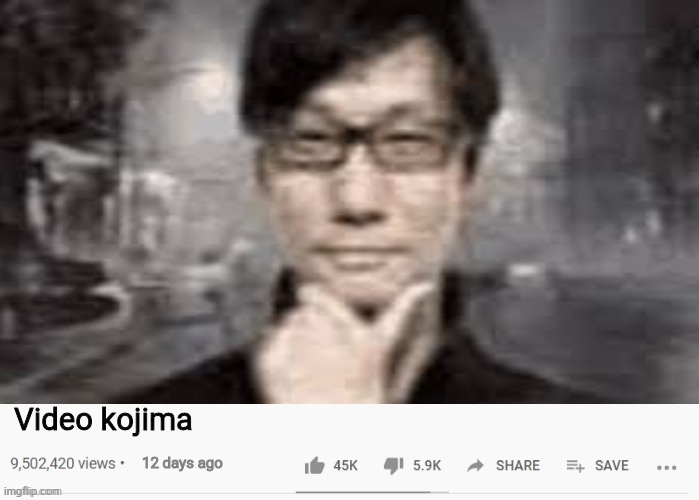 youtube video template | Video kojima 12 days ago | image tagged in youtube video template | made w/ Imgflip meme maker