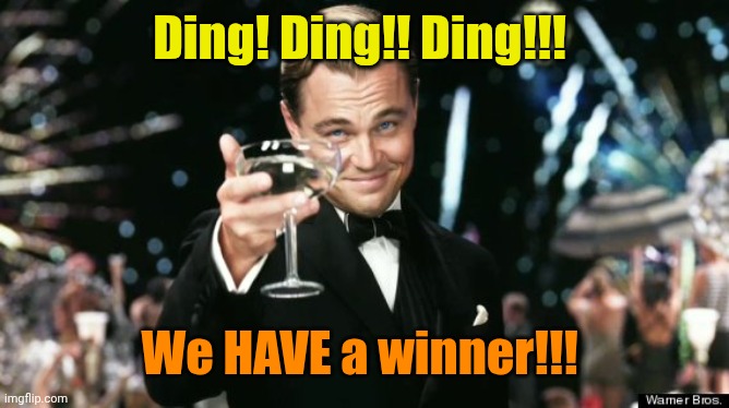 Winners | Ding! Ding!! Ding!!! We HAVE a winner!!! | image tagged in winners | made w/ Imgflip meme maker