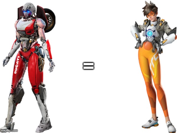 Funny meme about RotB Arcee from Transformers | = | image tagged in memes,funny memes,transformers,overwatch,tracer | made w/ Imgflip meme maker