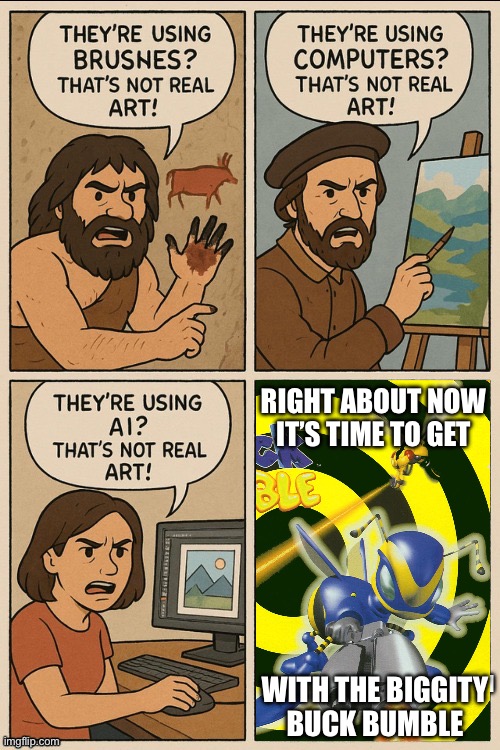 RIGHT ABOUT NOW
IT’S TIME TO GET; WITH THE BIGGITY
BUCK BUMBLE | made w/ Imgflip meme maker