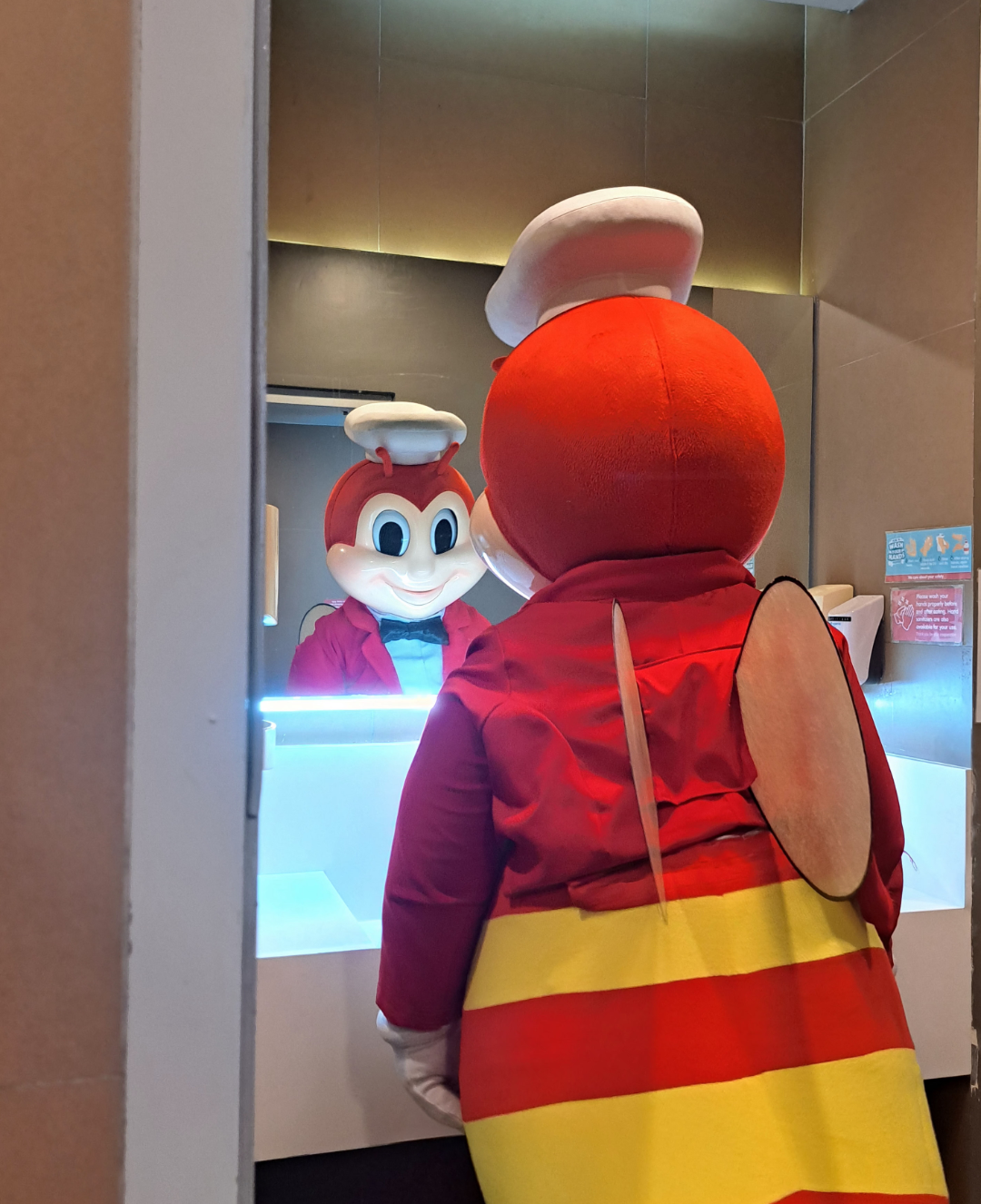 Jollibee Staring Mirror Blank Meme Template