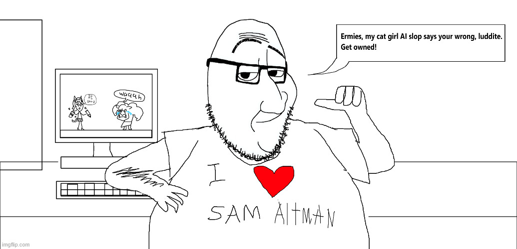 POV: AI Bro owns your entire argument | image tagged in soyjak,memes,dank memes | made w/ Imgflip meme maker