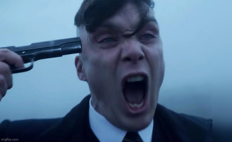 Tommy Shelby Holding a Gun to His Head | image tagged in tommy shelby holding a gun to his head | made w/ Imgflip meme maker
