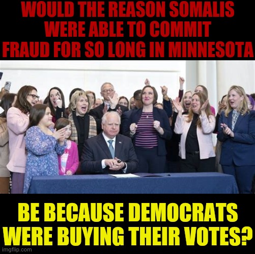 The Question Has To Be Asked | WOULD THE REASON SOMALIS WERE ABLE TO COMMIT FRAUD FOR SO LONG IN MINNESOTA; BE BECAUSE DEMOCRATS WERE BUYING THEIR VOTES? | image tagged in memes,politics,minnesota,fraud,democrats,election fraud | made w/ Imgflip meme maker