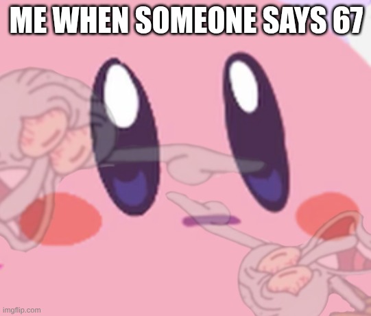 please just remove 6* | ME WHEN SOMEONE SAYS 67 | image tagged in blank kirby face | made w/ Imgflip meme maker
