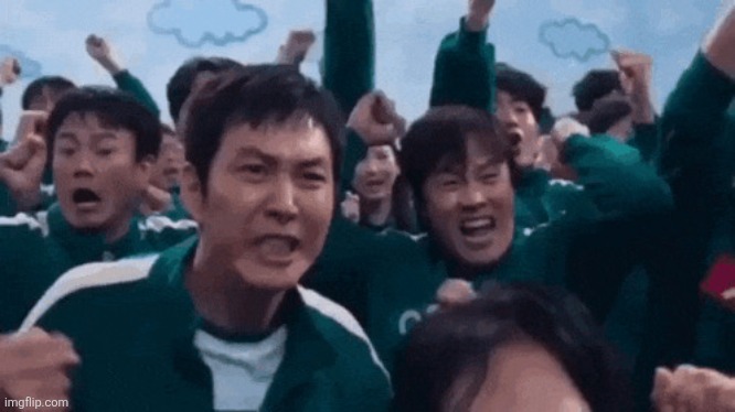 image tagged in squid game celebration | made w/ Imgflip meme maker