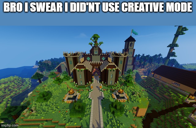 minecraft meme | BRO I SWEAR I DID'NT USE CREATIVE MODE | image tagged in funny,minecraft | made w/ Imgflip meme maker