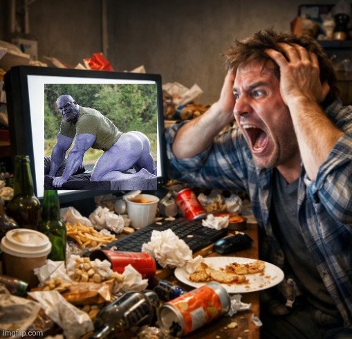 man screaming at a blank screen ai slop | image tagged in man screaming at a blank screen ai slop | made w/ Imgflip meme maker