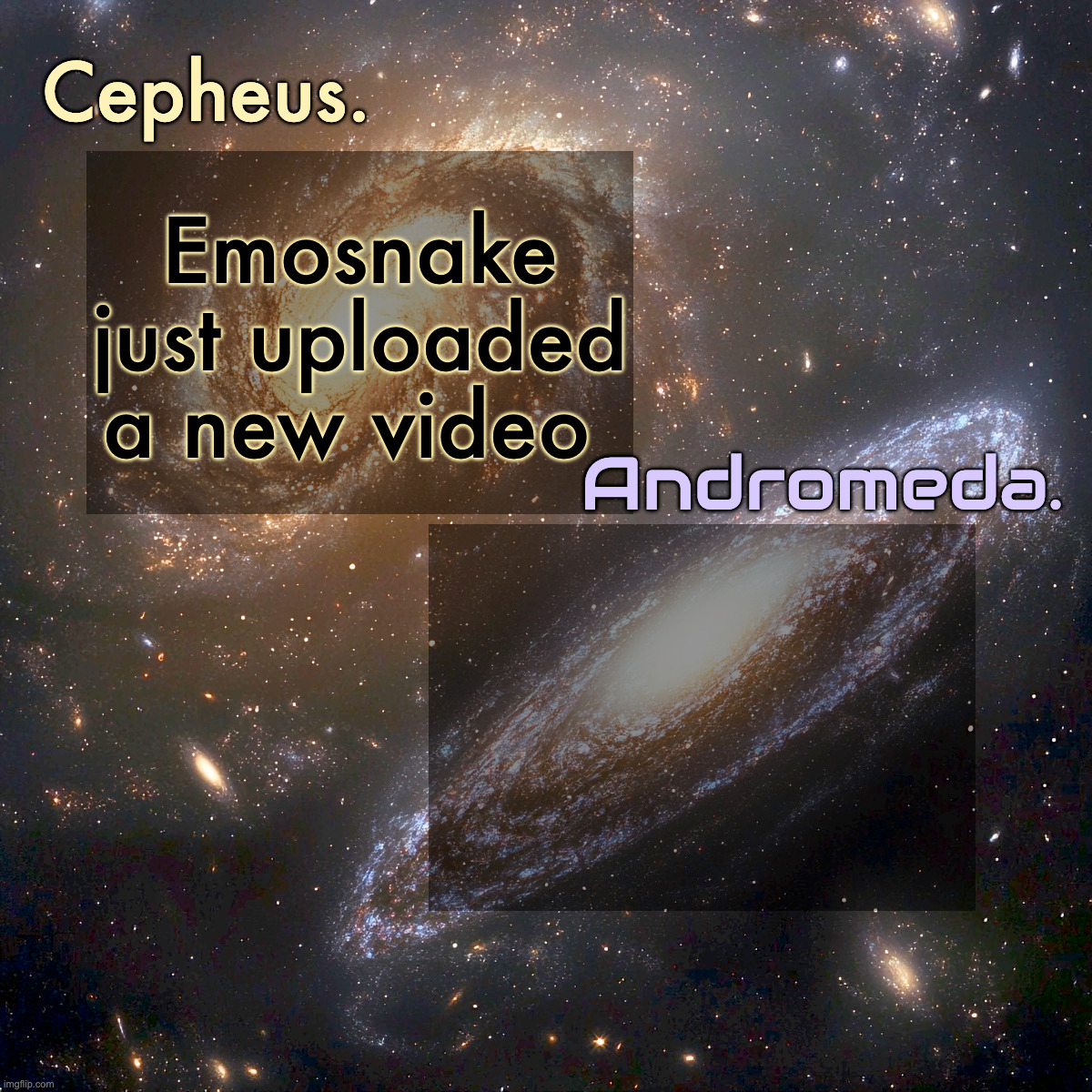 Link in comments | Emosnake just uploaded a new video | image tagged in silver and virian's shared announcement temp | made w/ Imgflip meme maker