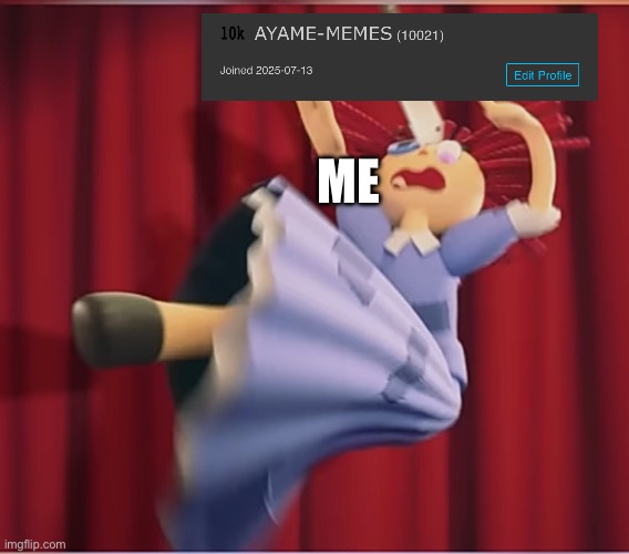 WHAT THE HECK HAPPENED | ME | image tagged in tadc ragatha getting hit by a cooking knife | made w/ Imgflip meme maker