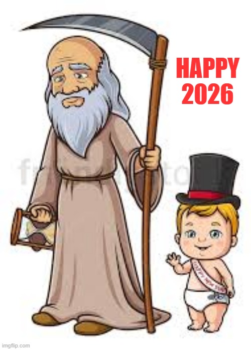 HAPPY 2026 | image tagged in father time and baby new year | made w/ Imgflip meme maker