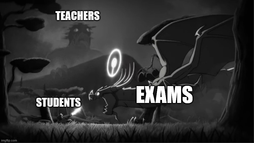 Kai and The Guardian Dragon | TEACHERS; EXAMS; STUDENTS | image tagged in kai and the guardian dragon,ninjago,school | made w/ Imgflip meme maker